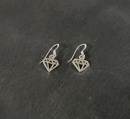 Silver Diamond Shaped Earrings image 1
