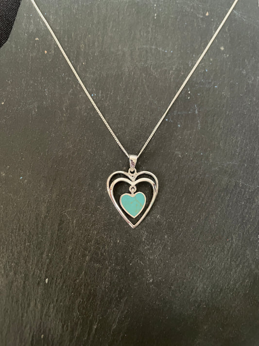 Turquoise Heart Pendant image 0
