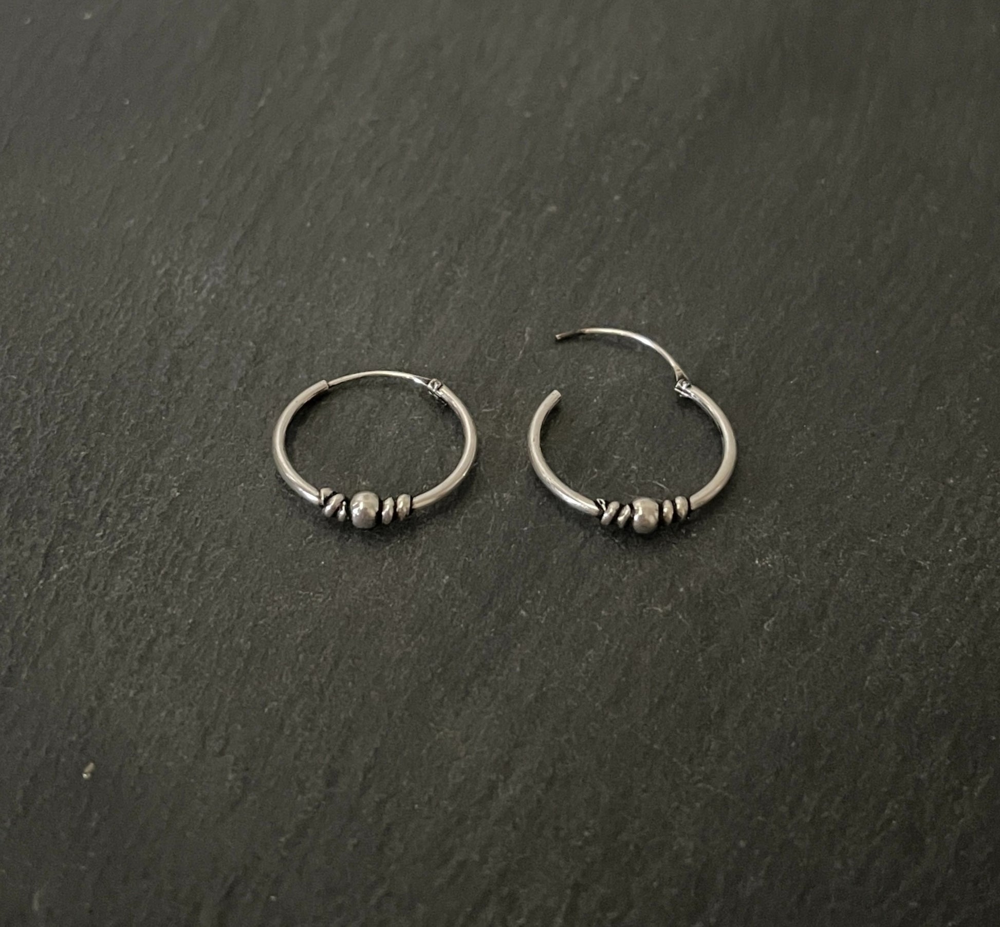 Round Silver Hoops image 1