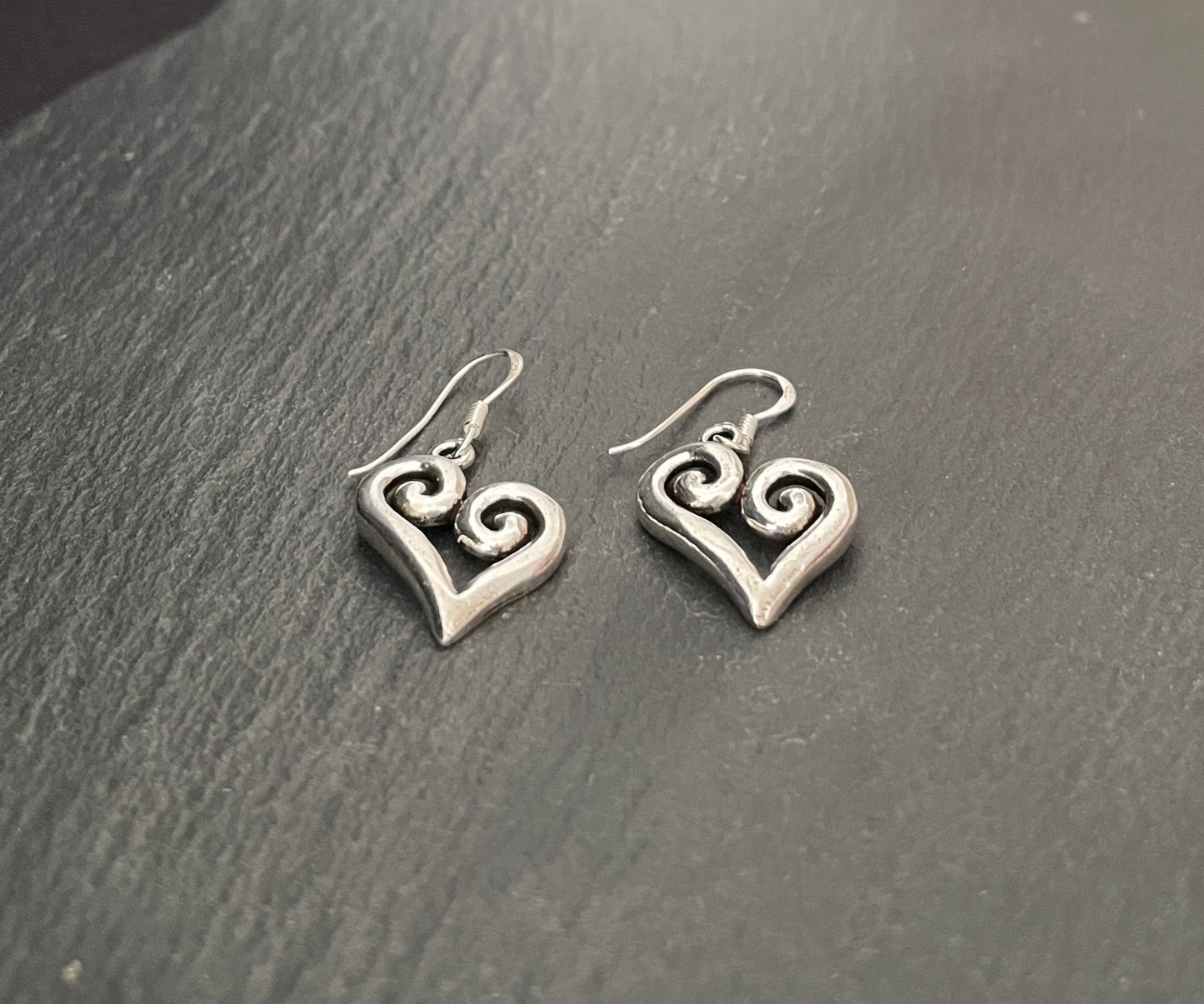 Silver Heart Earrings image 1