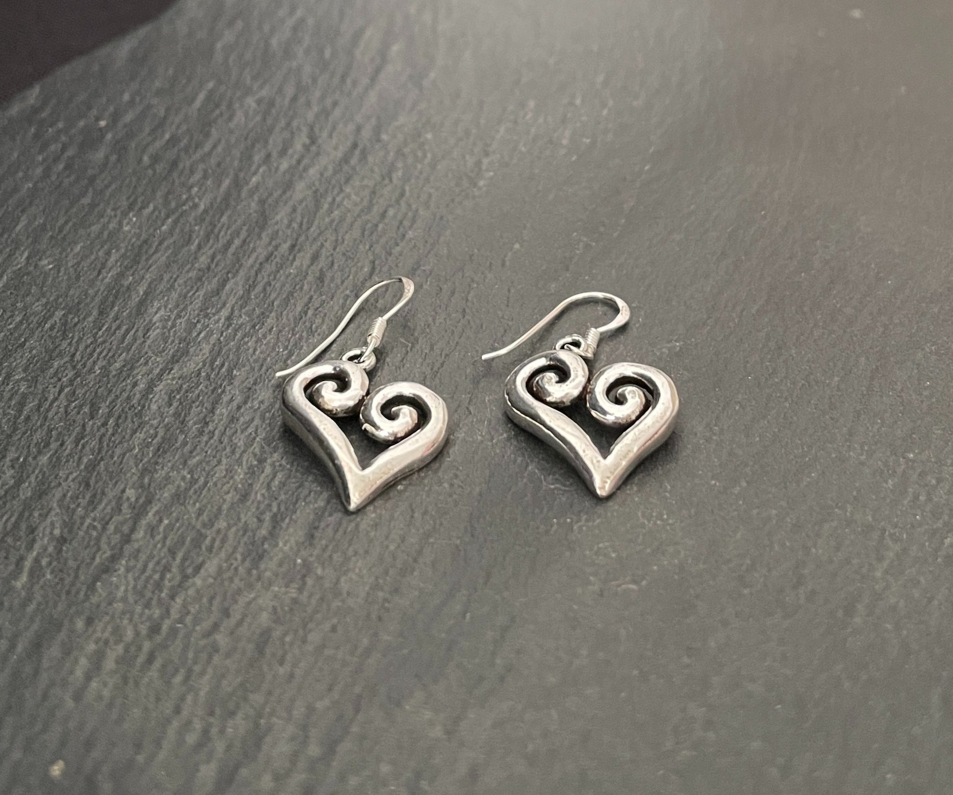 Silver Heart Earrings image 1
