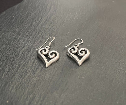 Silver Heart Earrings image 1