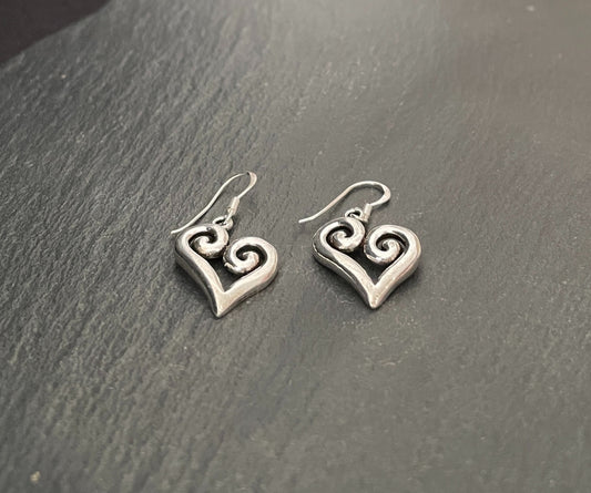 Silver Heart Earrings image 1