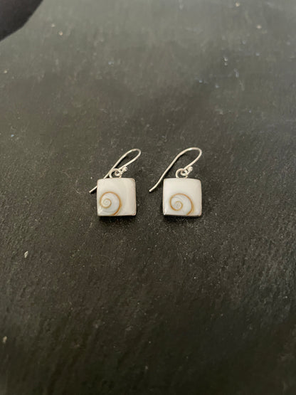 Shiva Shell Square Drop Earrings image 1