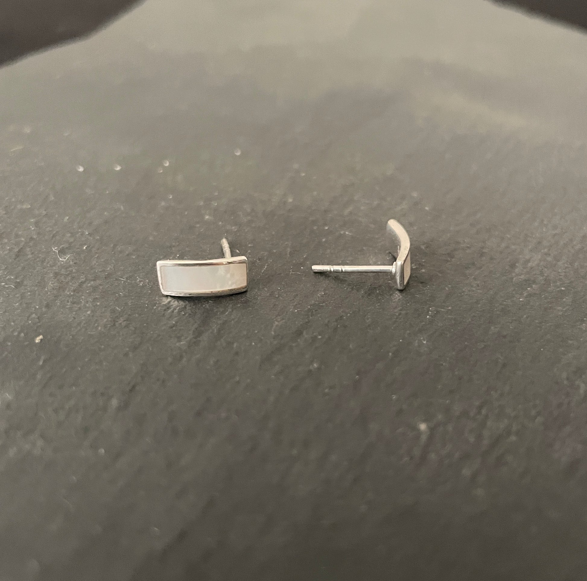 Mother of Pearl Rectangle Stud Earrings image 1