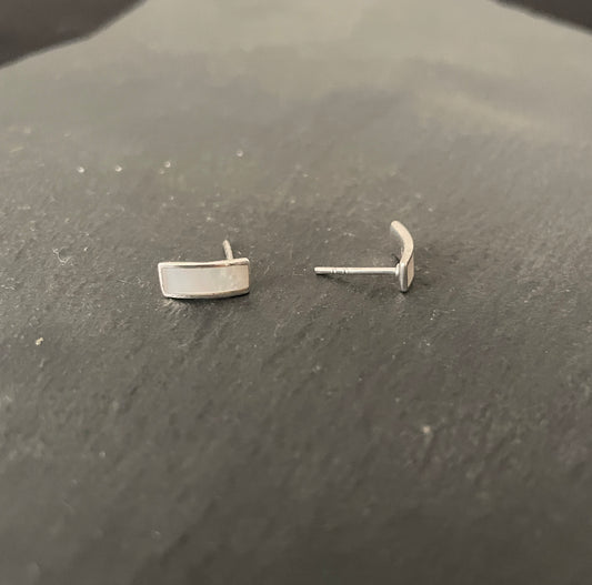 Mother of Pearl Rectangle Stud Earrings image 1