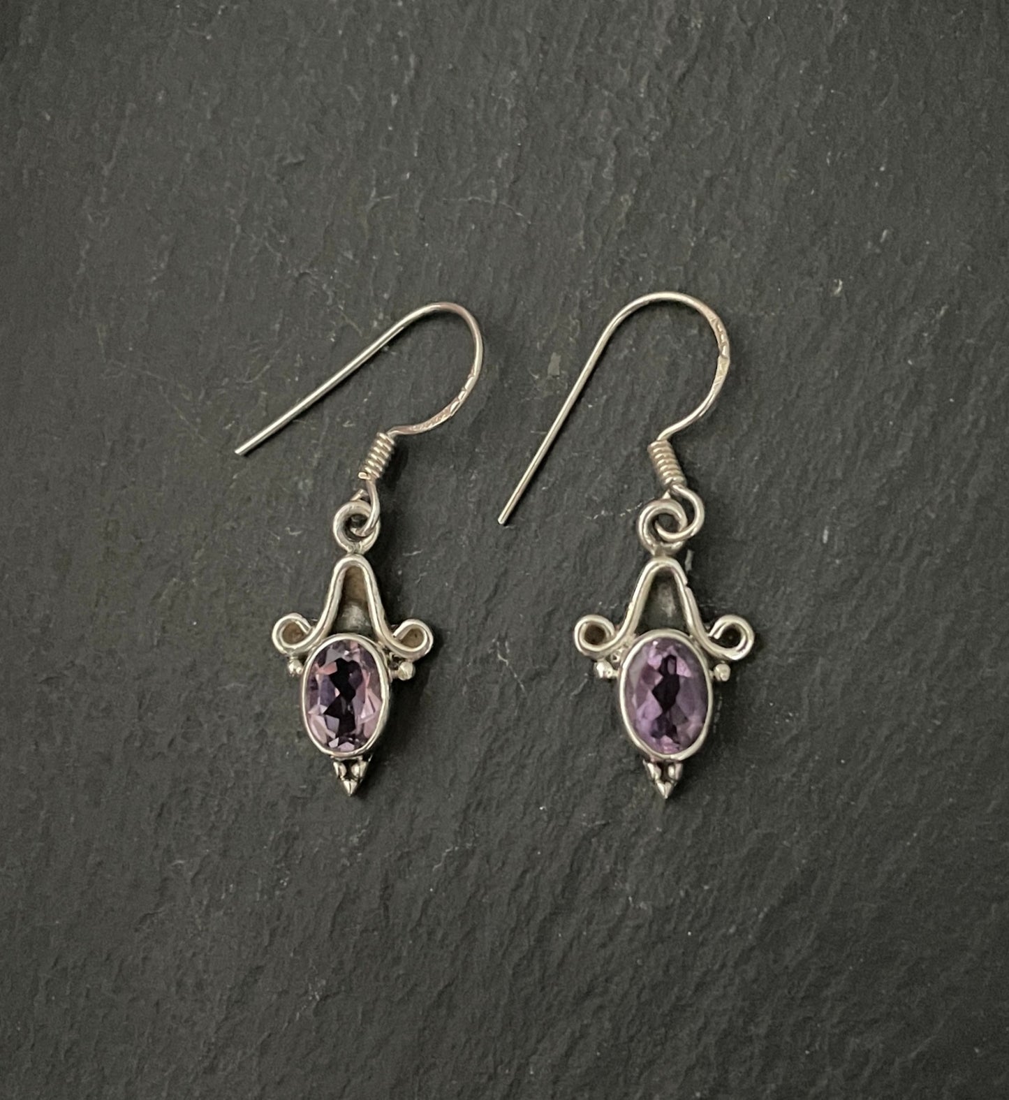 Amethyst and Silver Earrings image 0