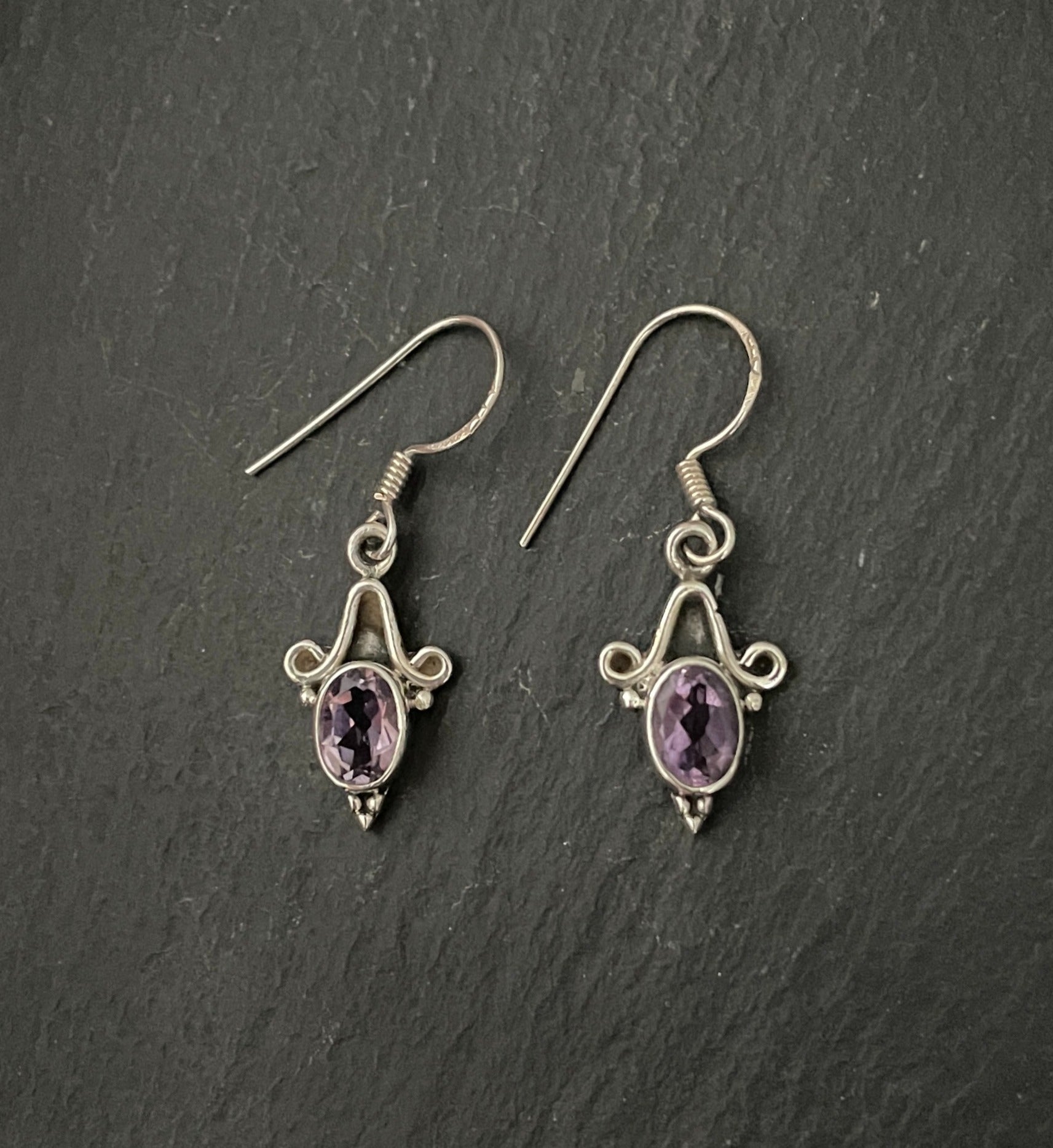 Amethyst and Silver Earrings image 0