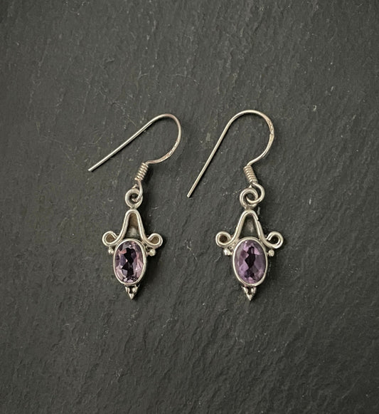 Amethyst and Silver Earrings image 0