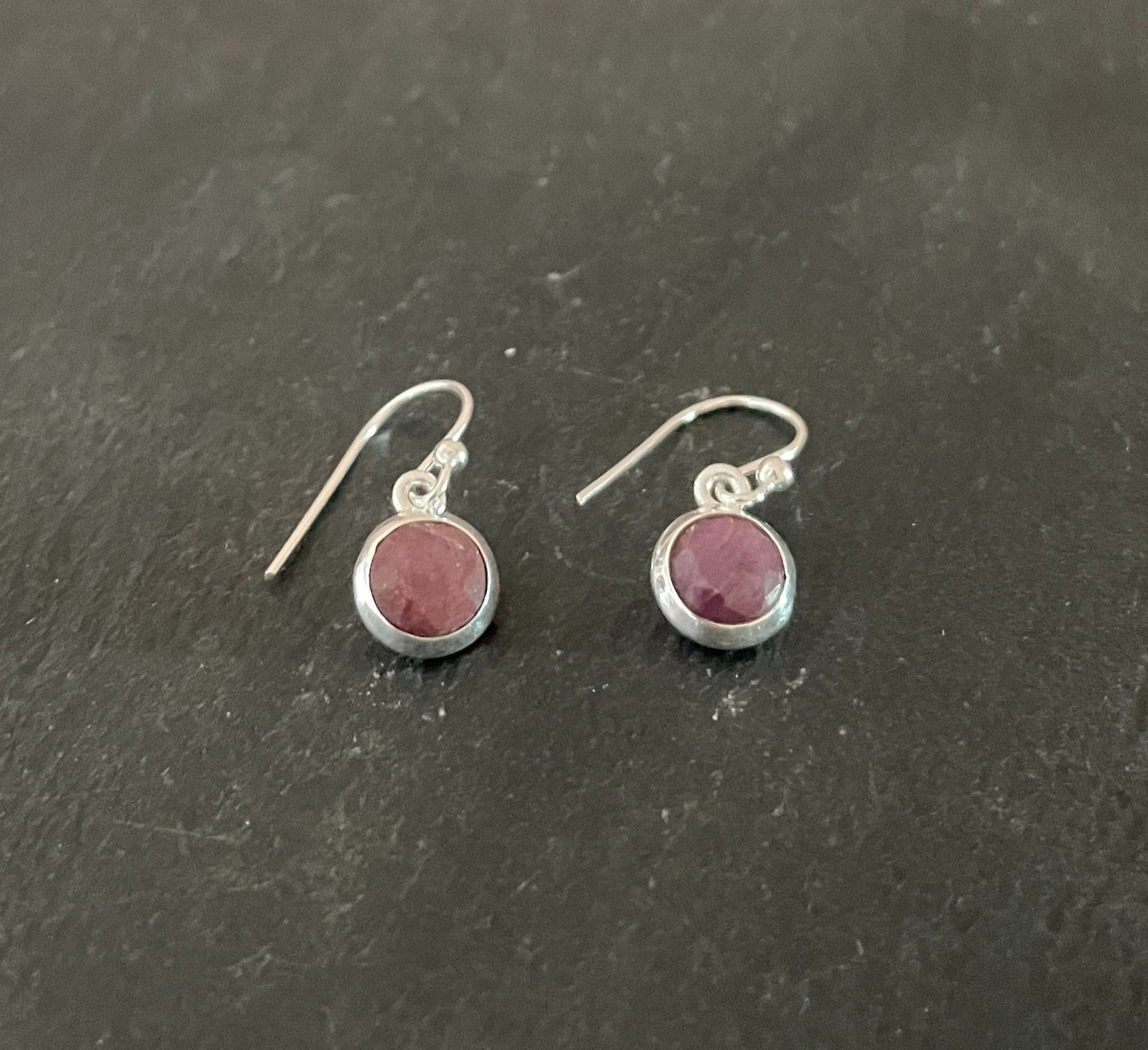 Round Ruby Earrings image 1