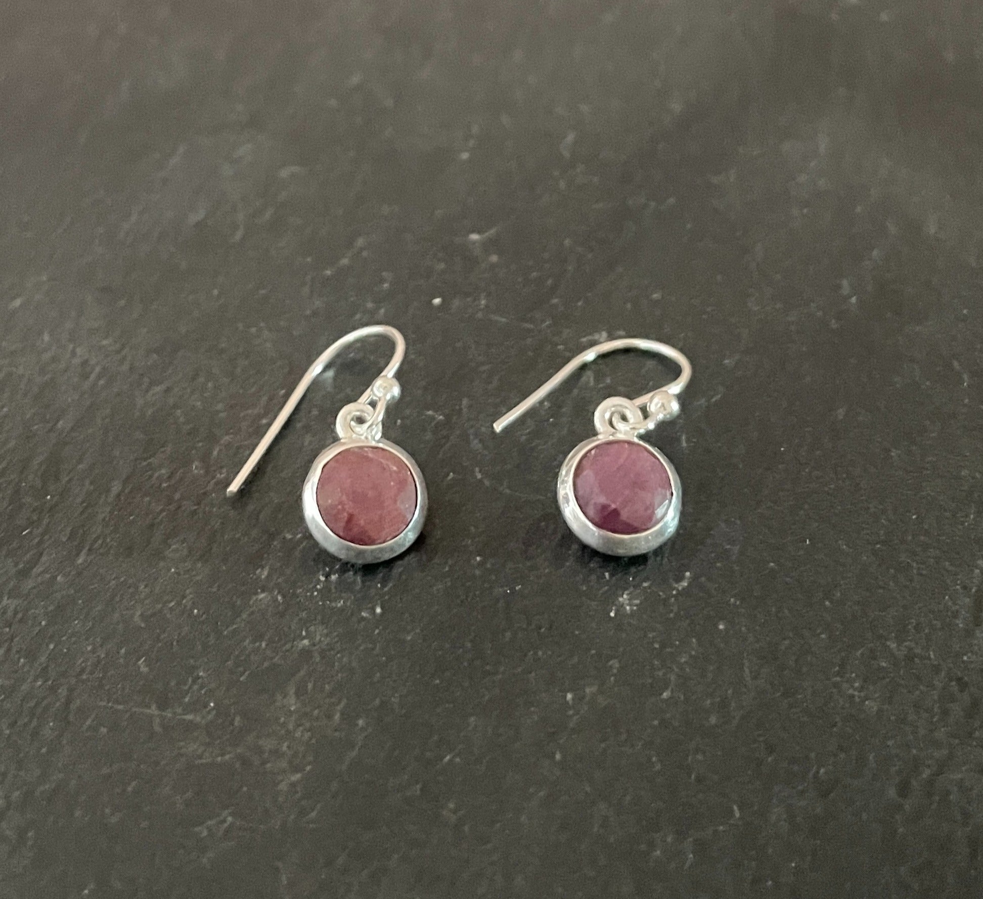 Round Ruby Earrings image 1