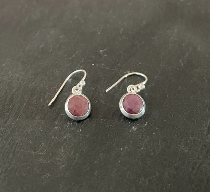 Round Ruby Earrings image 1