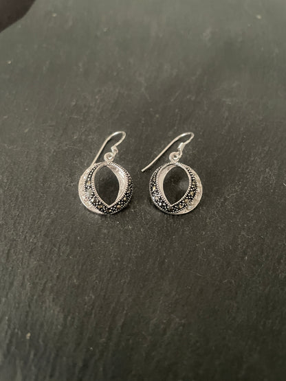 Marcasite and Cubic Zirconia Earrings image 1
