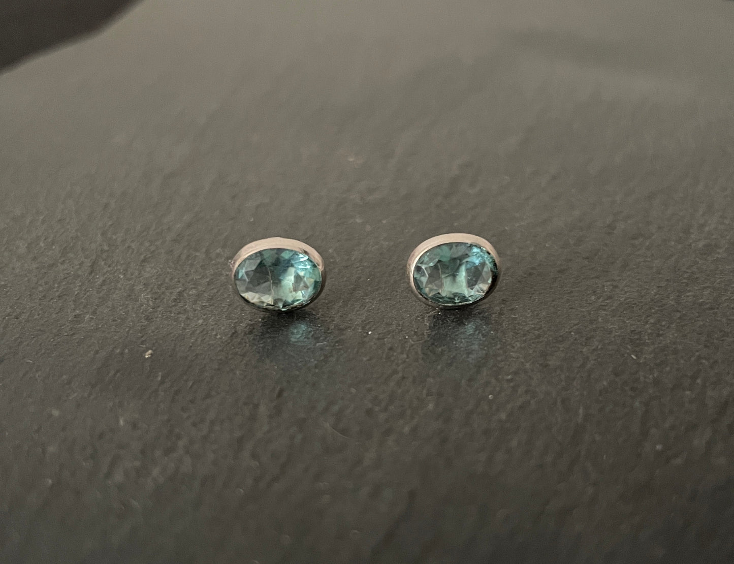 Oval Blue Topaz Studs image 0