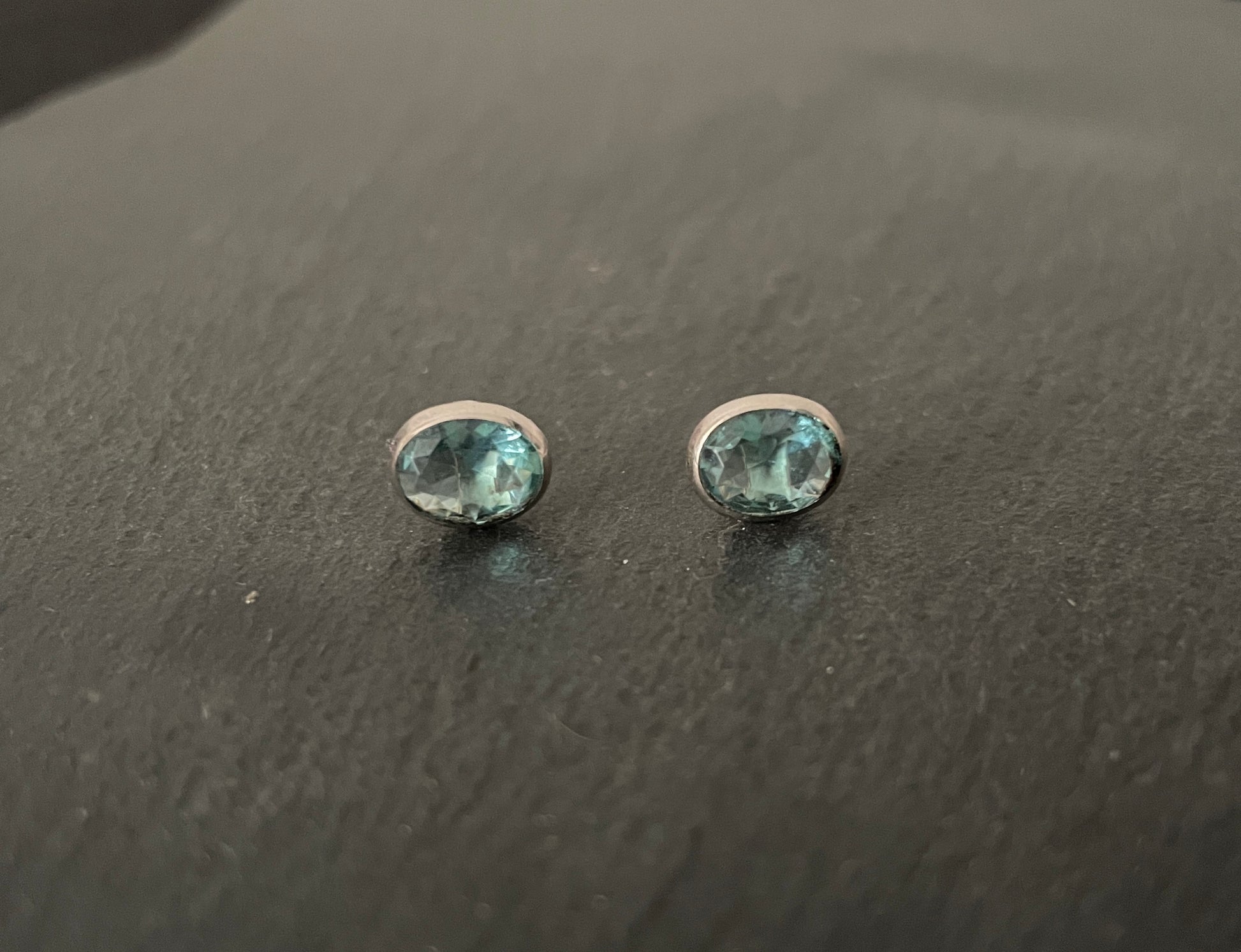 Oval Blue Topaz Studs image 0