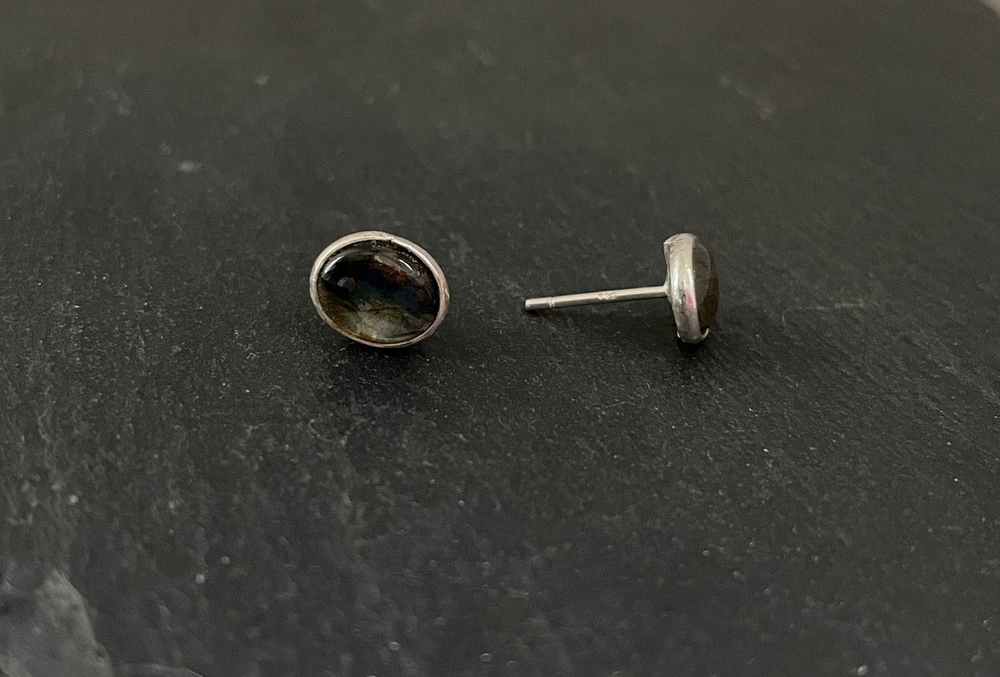 Labradorite Oval Stud Earrings image 1