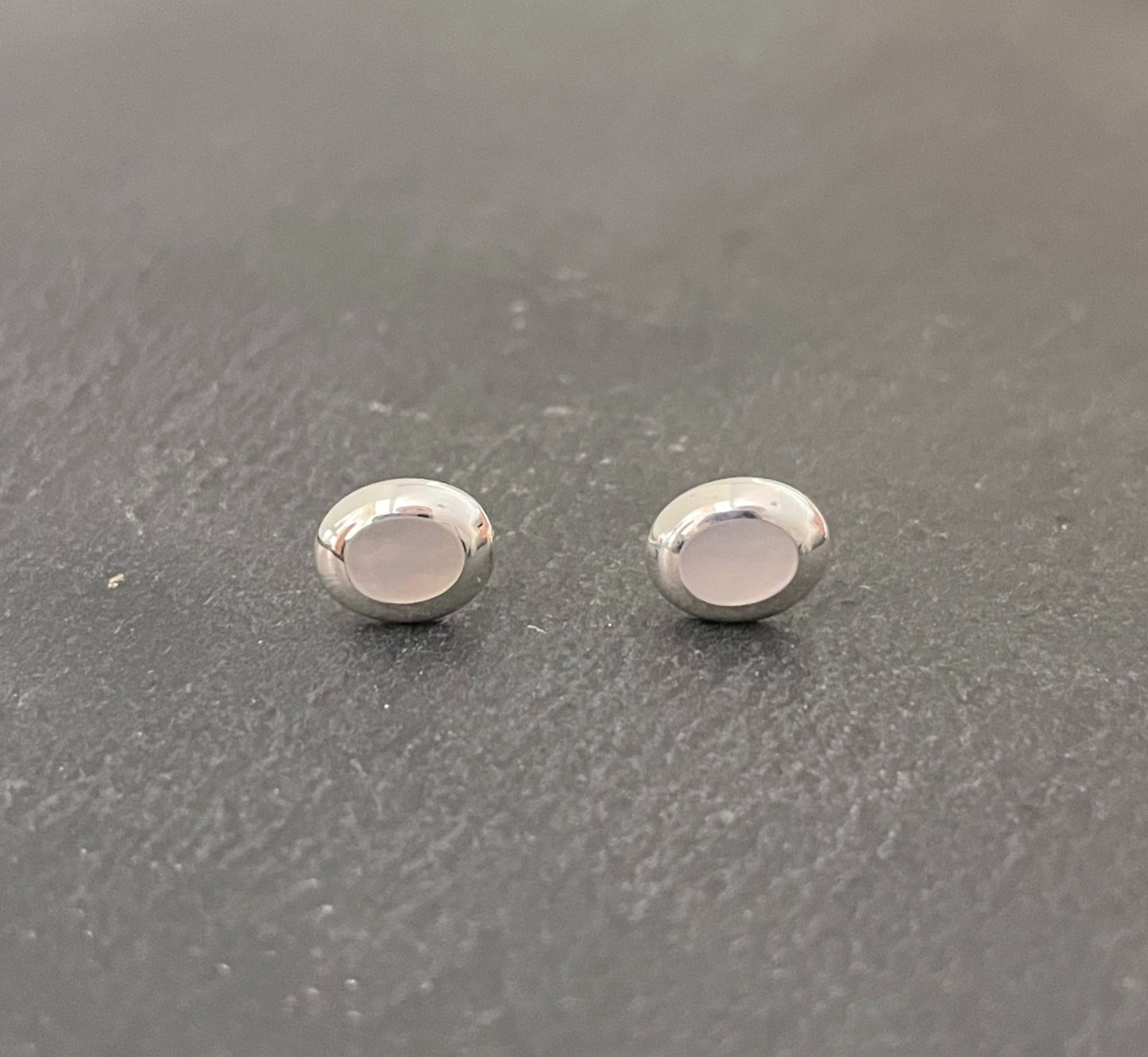 Mother of Pearl Oval Stud Earrings image 0