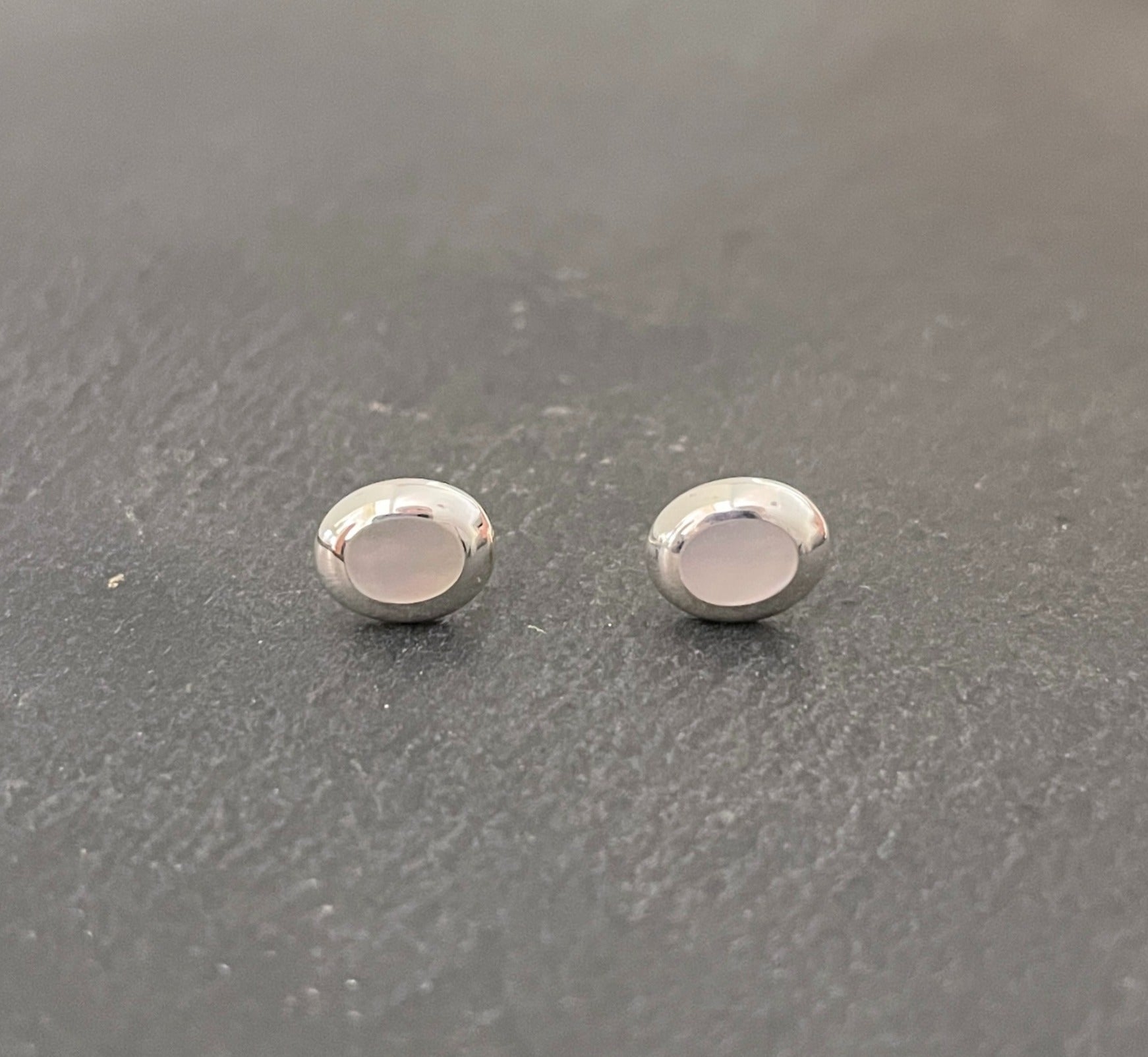 Mother of Pearl Oval Stud Earrings image 0