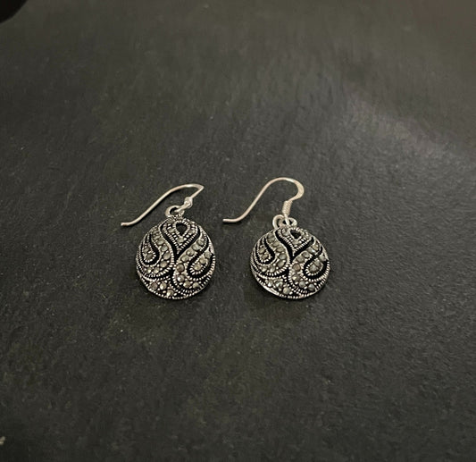 Oval Marcasite Earrings image 1