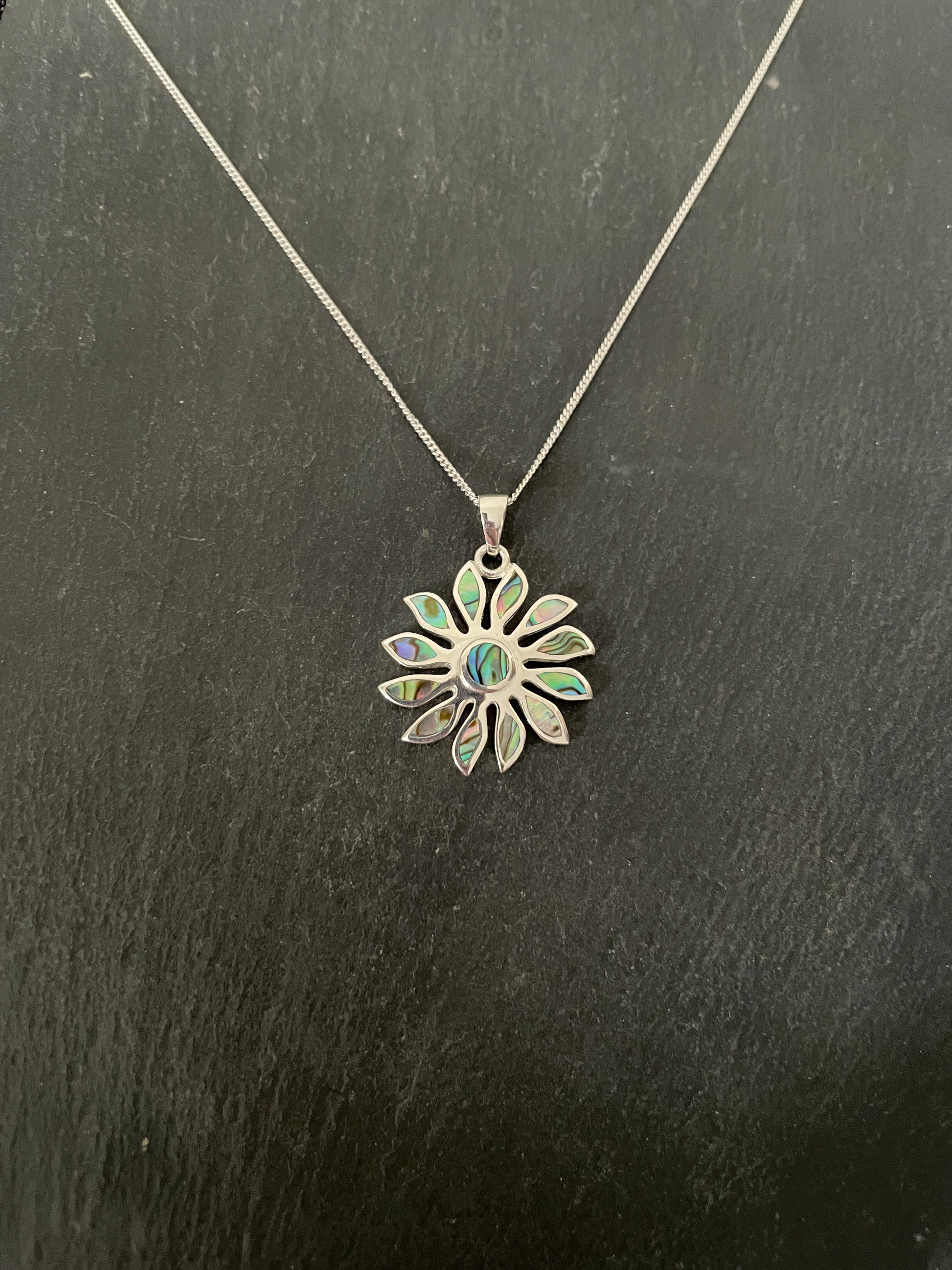 Paua Shell Flower Pendant image 0