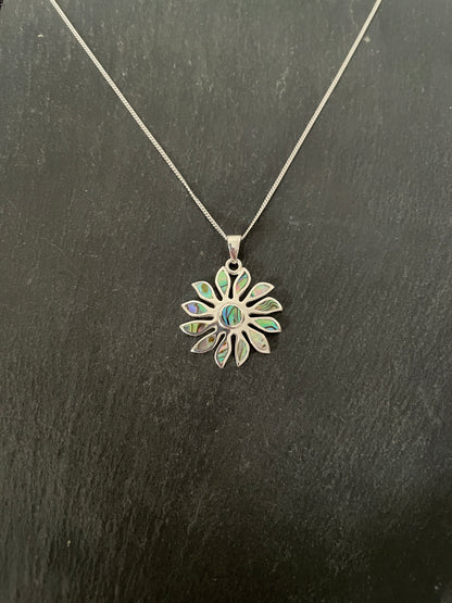 Paua Shell Flower Pendant image 0