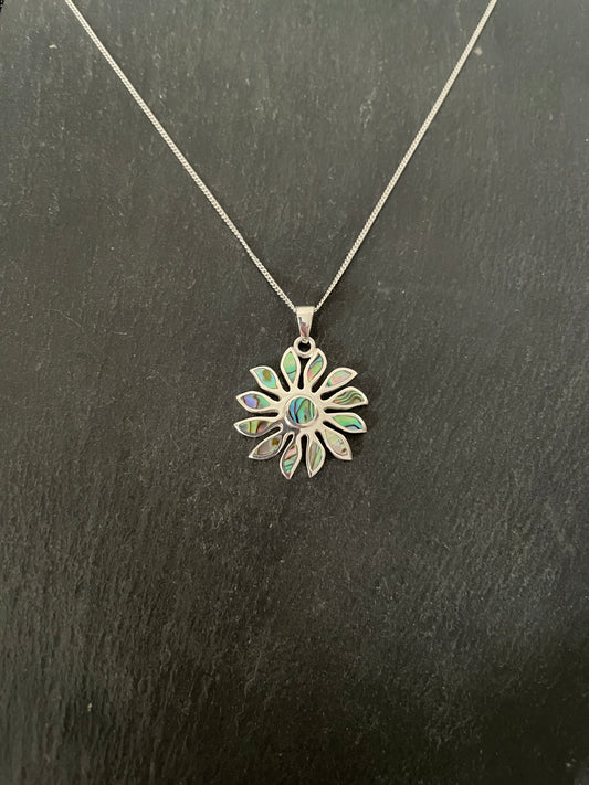 Paua Shell Flower Pendant image 0