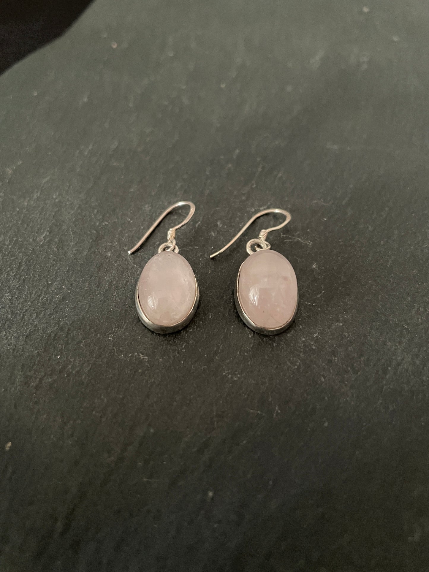 Rose Quartz Oval Earrings image 1