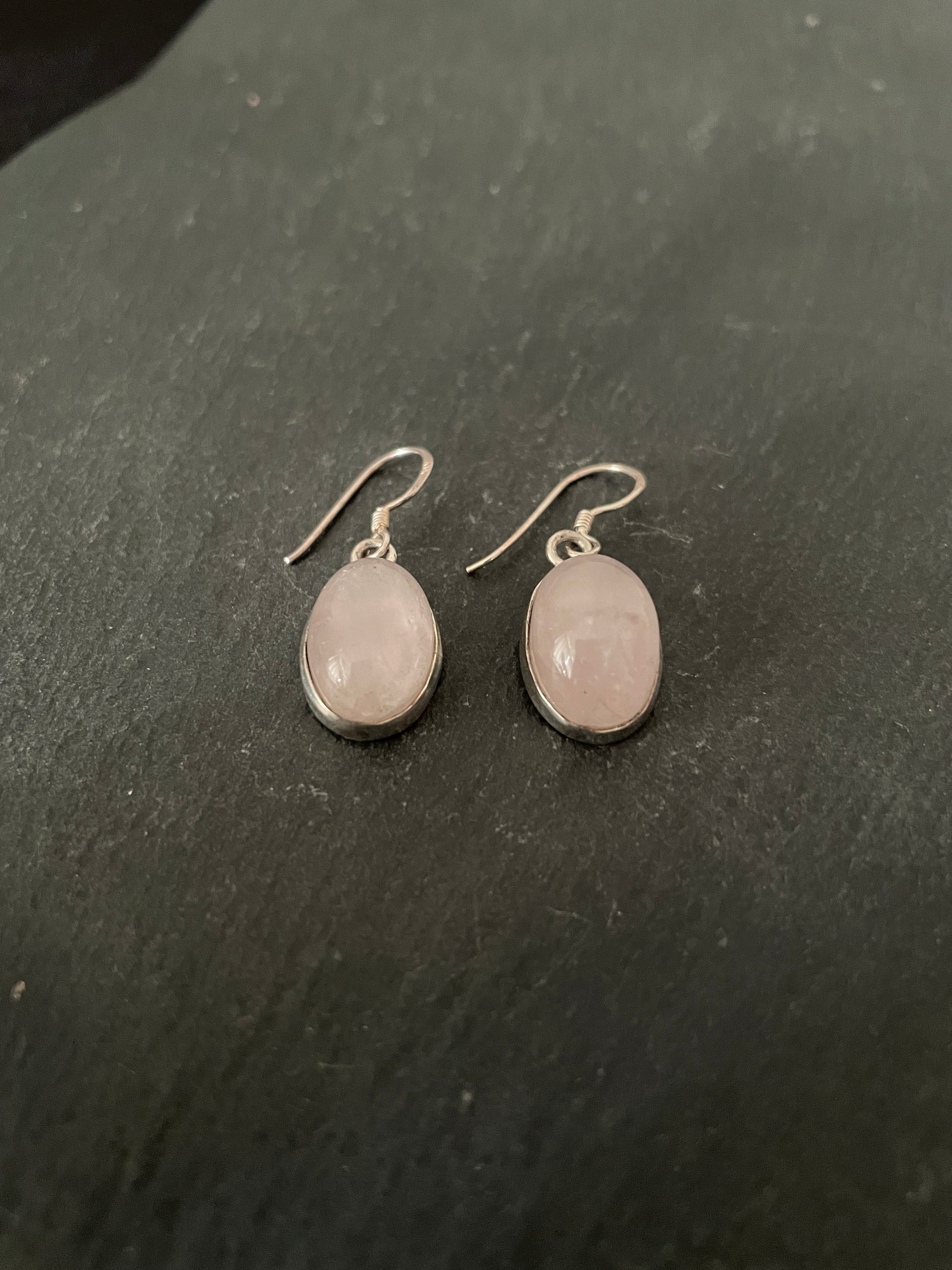 Rose Quartz Oval Earrings image 1