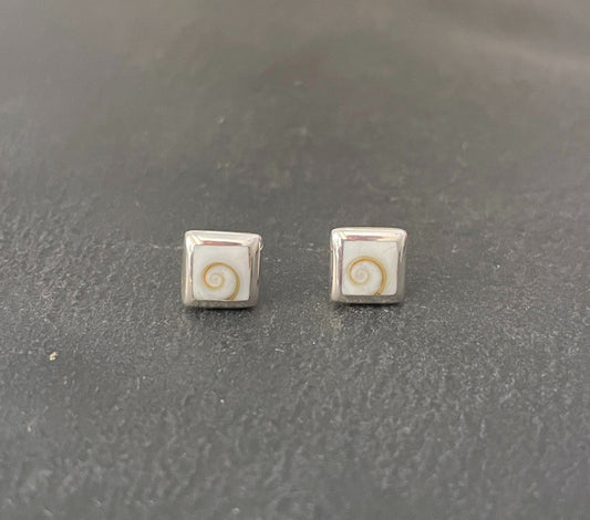 Shiva Shell Square Stud Earrings image 0