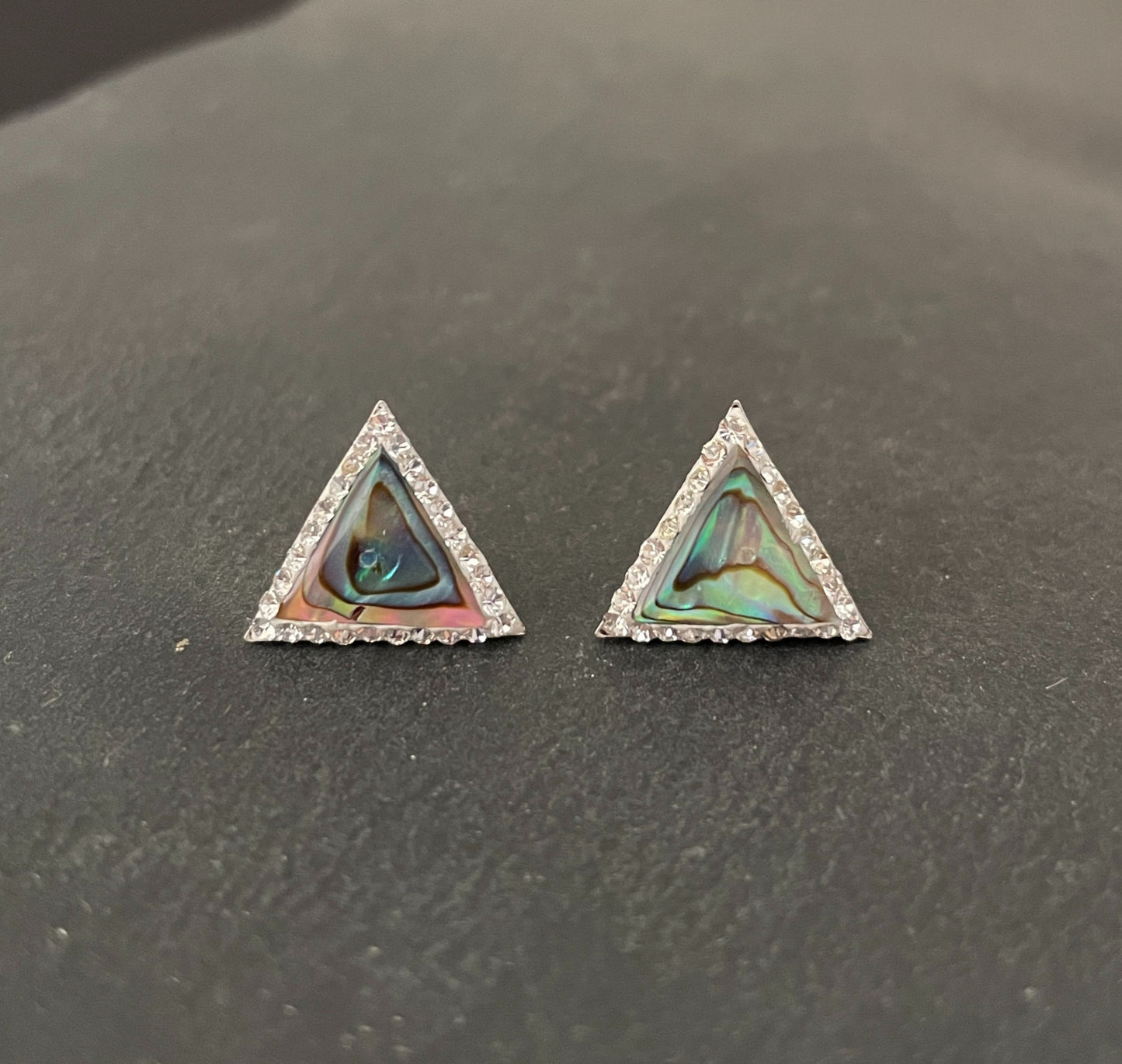 Paua Shell and Cubic Zirconia Studs image 0