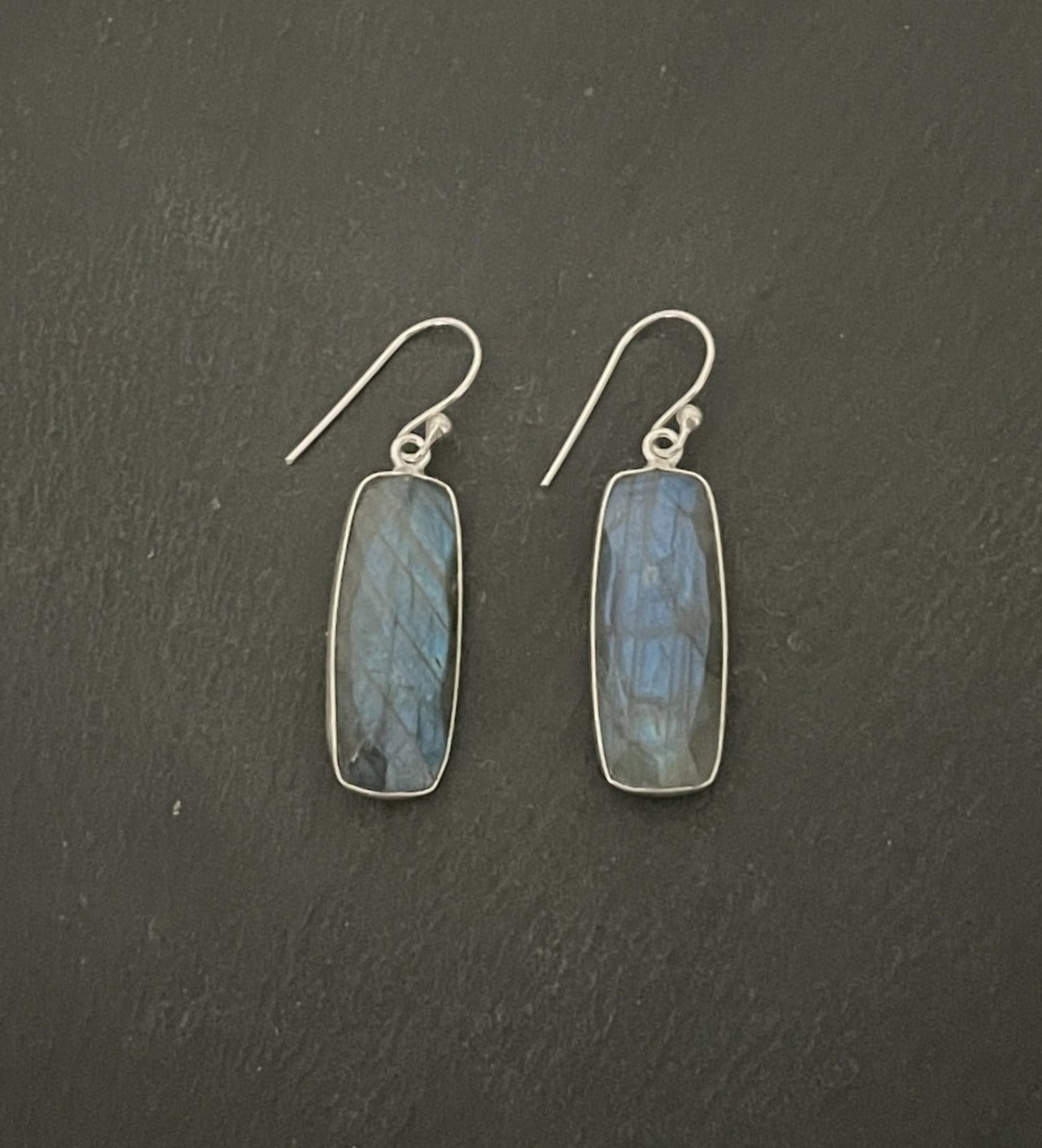 Labradorite Rectangle Earrings image 0