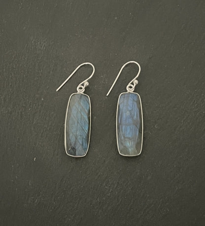 Labradorite Rectangle Earrings image 0
