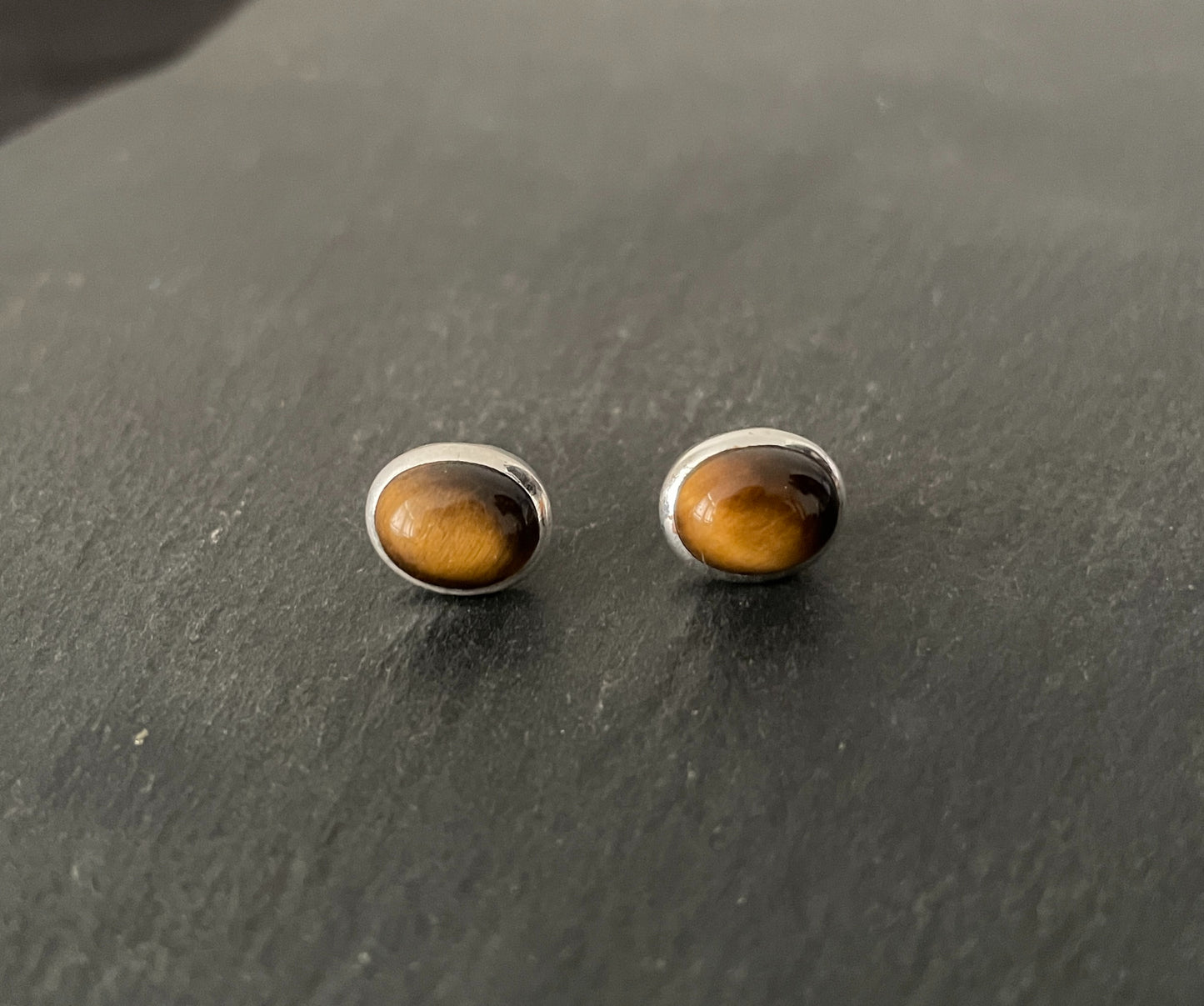 Tiger's Eye Oval Studs image 0