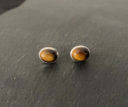 Tiger's Eye Oval Studs image 0
