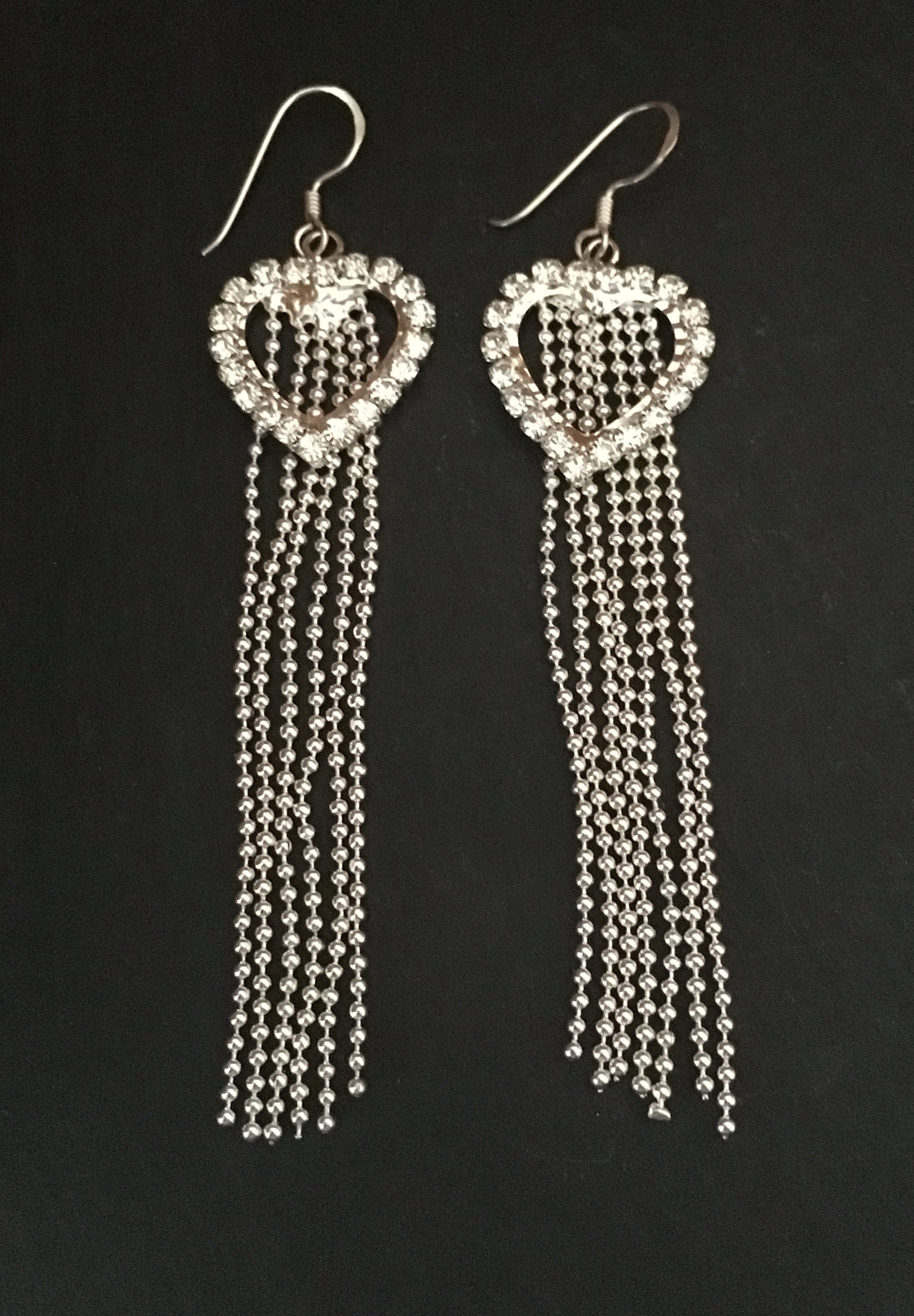 Heart Drop Bling Earrings image 0