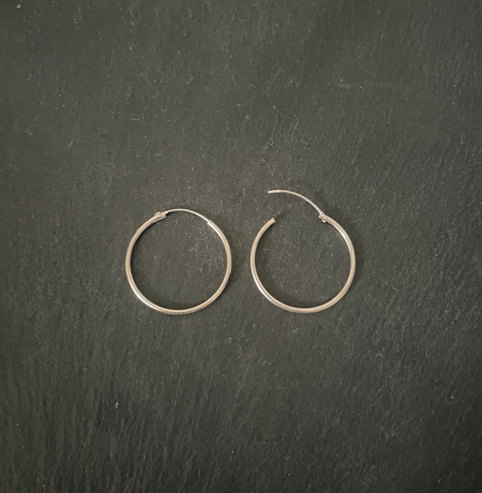 Round Silver Hoops image 0