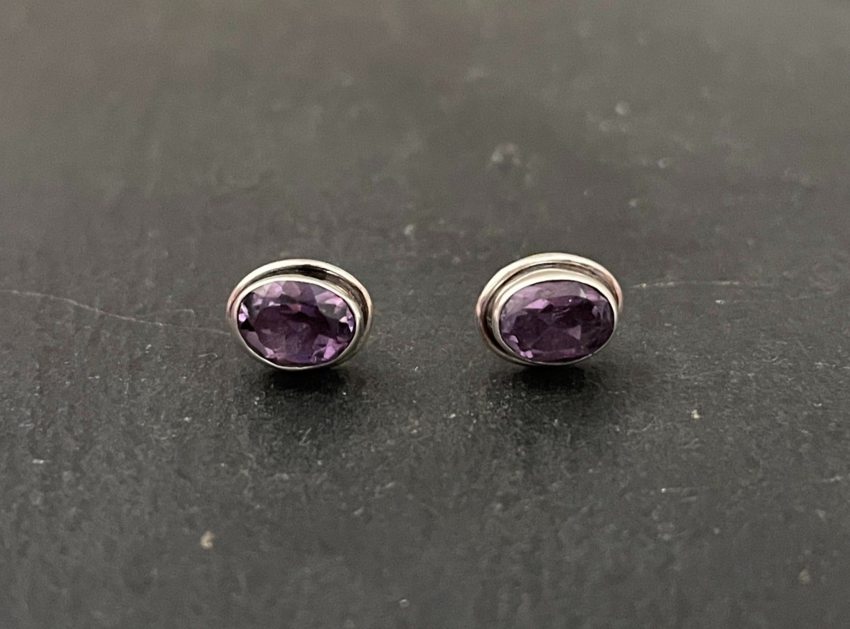 Amethyst Oval Stud Earrings image 0