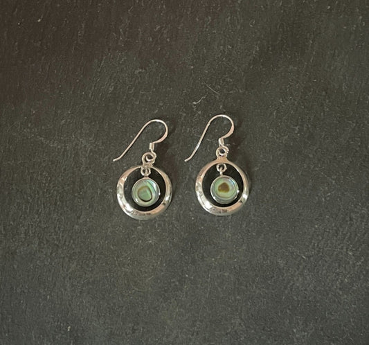 Paua Shell Round Earrings image 0