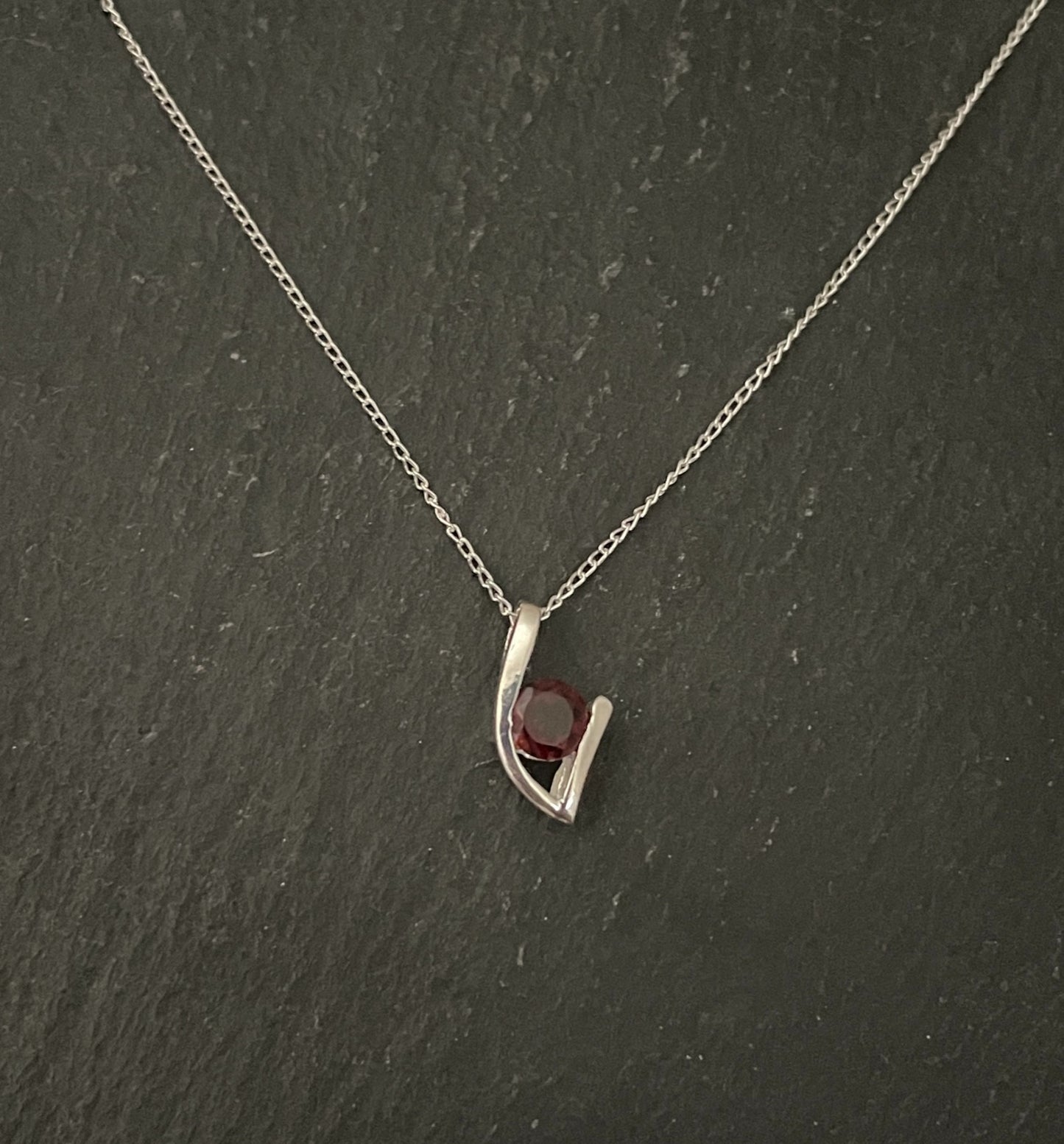 Garnet and Silver Pendant image 0