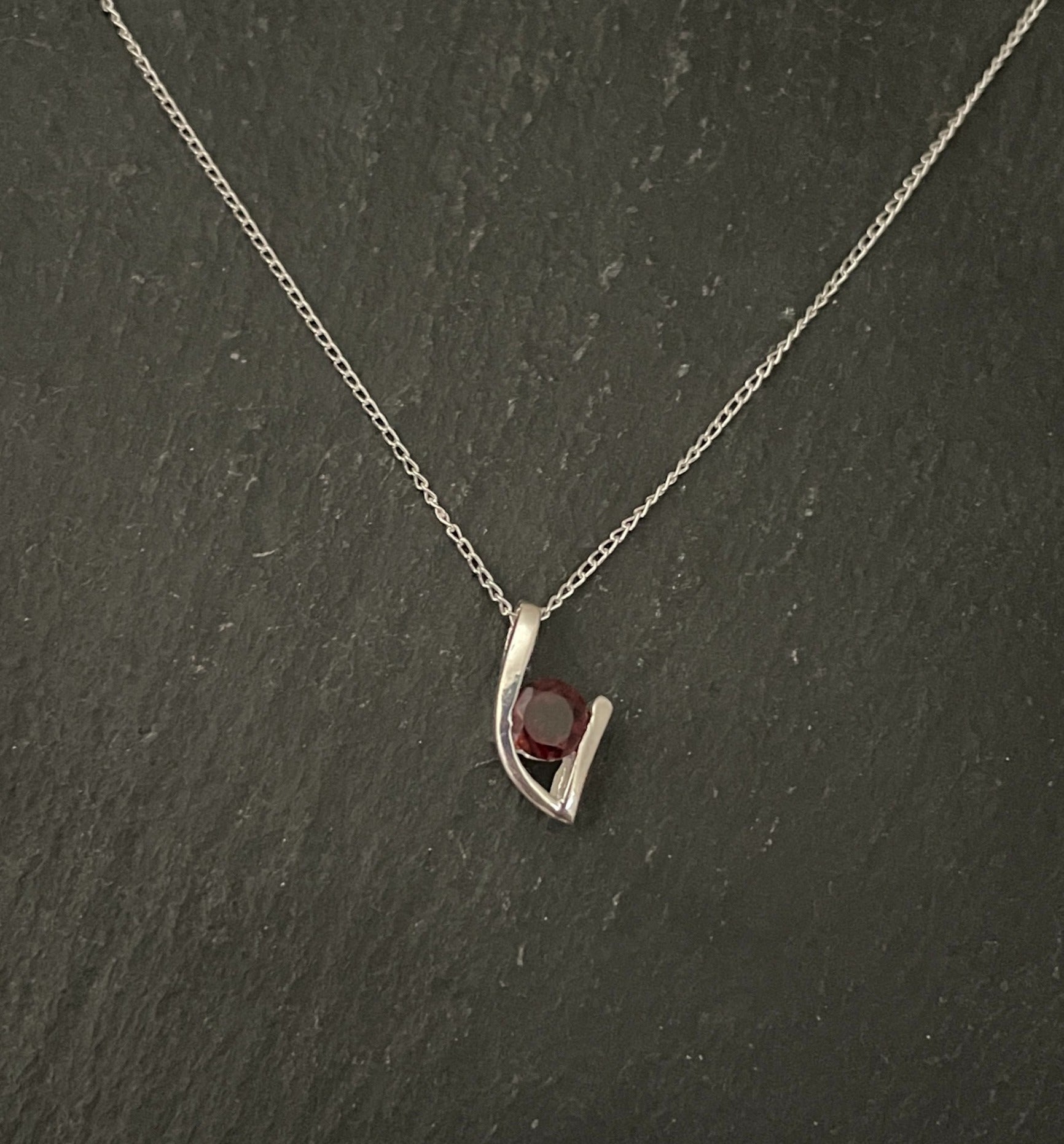 Garnet and Silver Pendant image 0