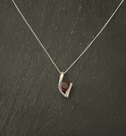 Garnet and Silver Pendant image 0