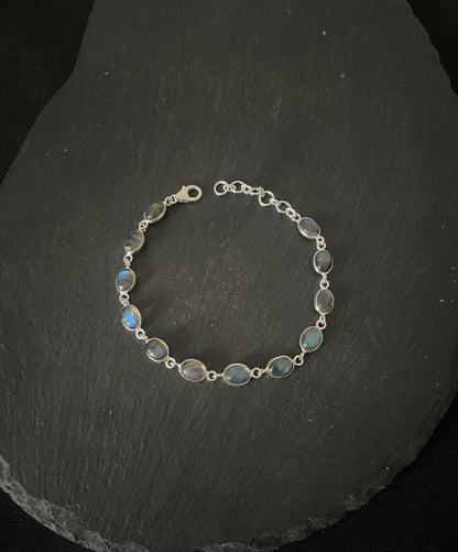 Labradorite and Silver Oval Bracelet image 2