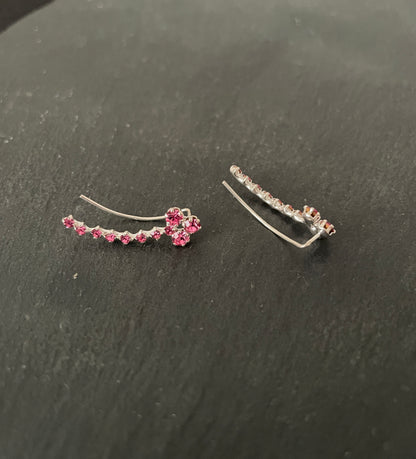 Flower Cubic Zirconia Ear Climbers image 2