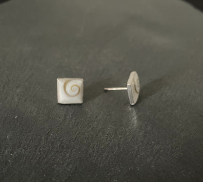 Shiva Shell Square Stud Earrings image 1