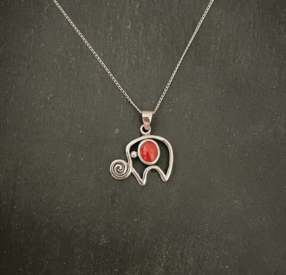 Coral Elephant Pendant image 0
