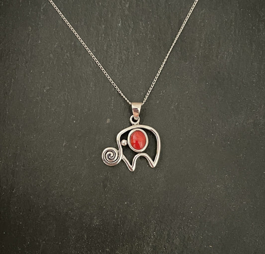 Coral Elephant Pendant image 0