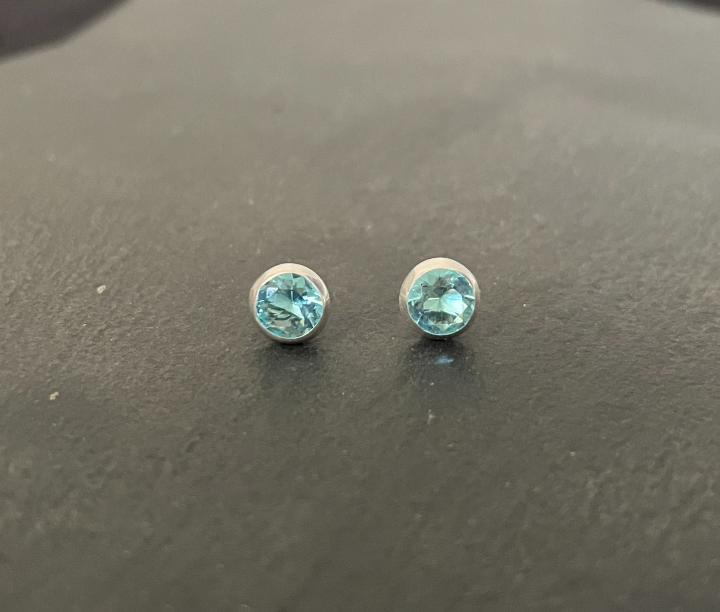 Round Blue Topaz Studs image 0