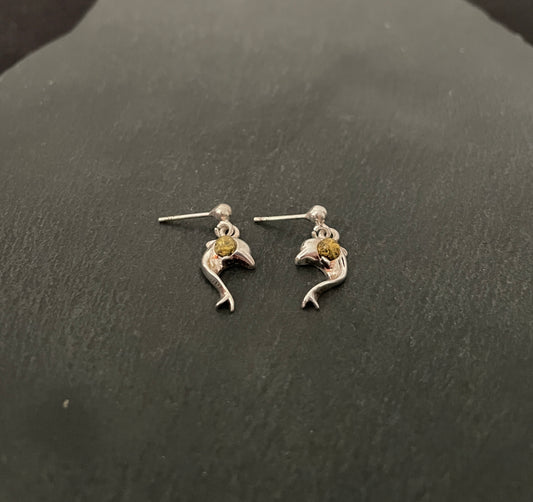 Amber Dolphin Earrings image 1