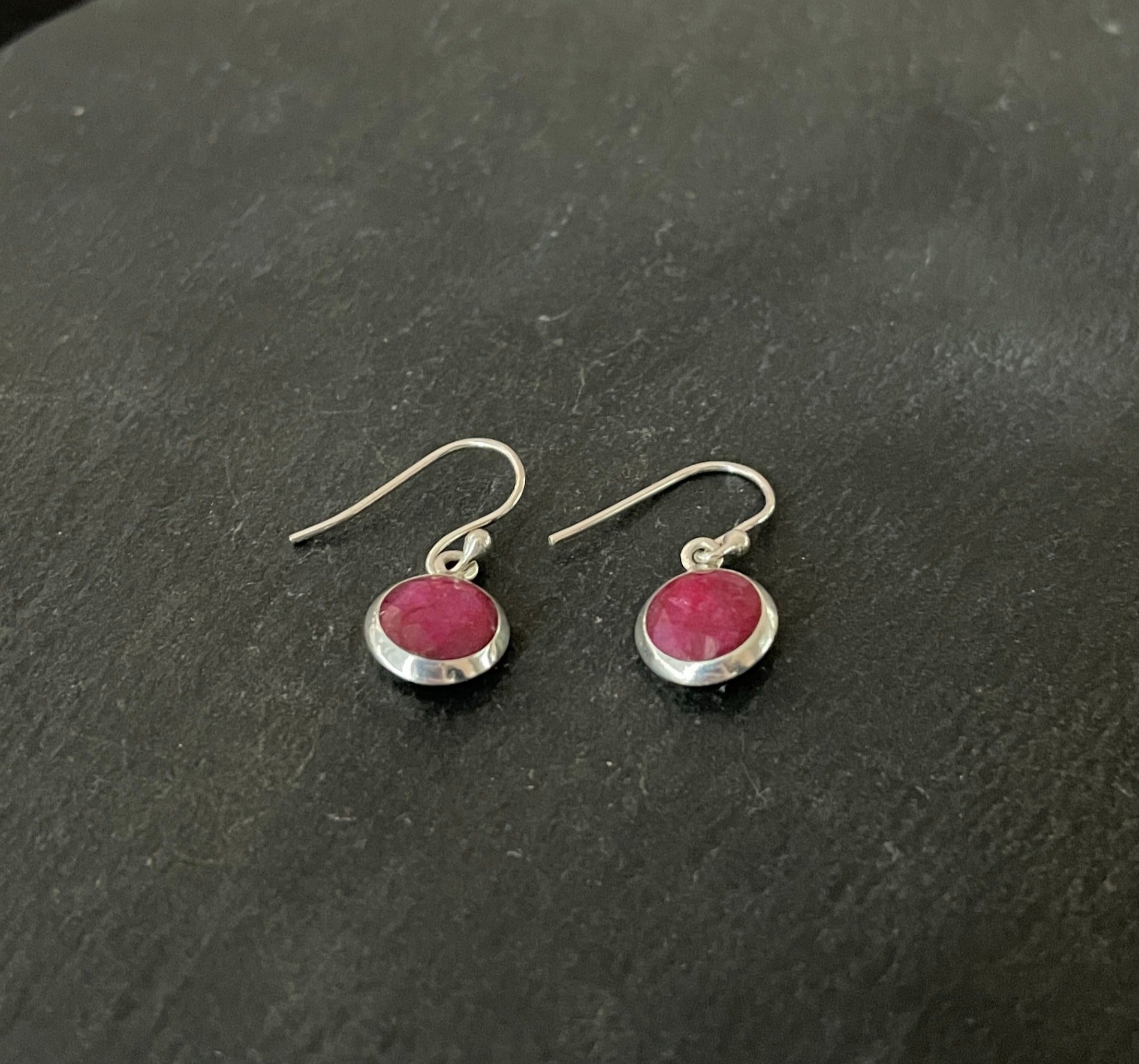 Ruby and Silver Earrings image 1