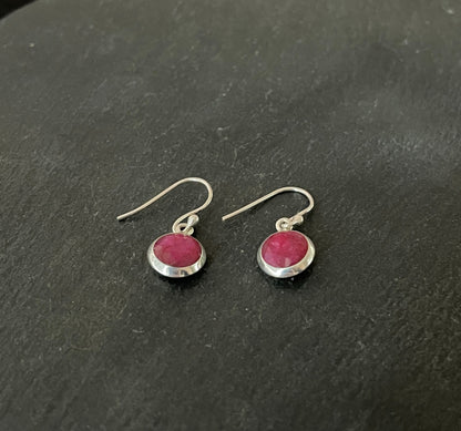 Ruby and Silver Earrings image 1